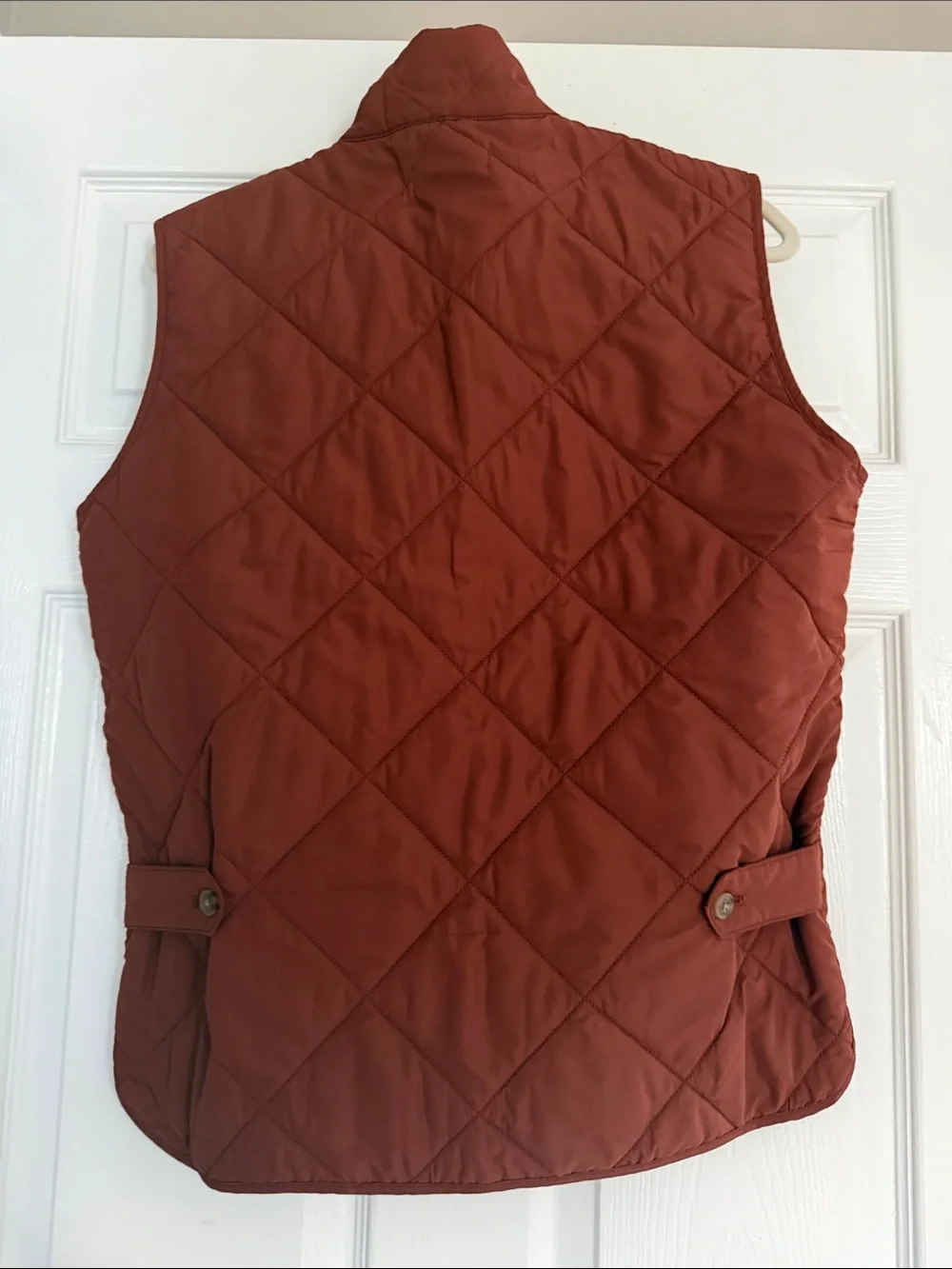 J. Crew Quilted Sleeveless Vest in Rust Red